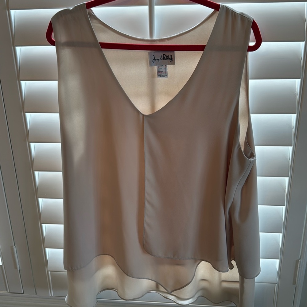 Sleeveless Joseph Ribkoff asymmetrical blouse